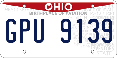 OH license plate GPU9139