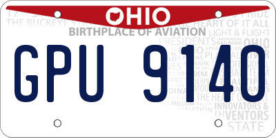 OH license plate GPU9140