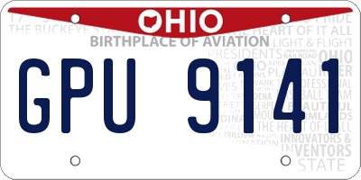 OH license plate GPU9141