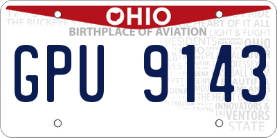 OH license plate GPU9143