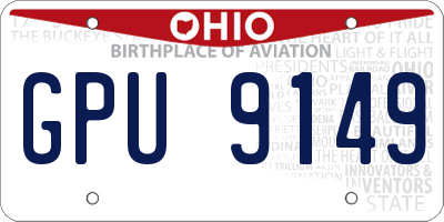 OH license plate GPU9149