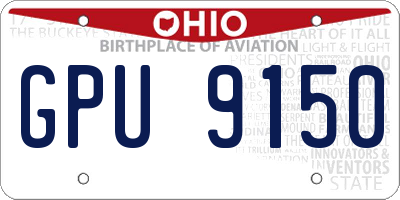 OH license plate GPU9150