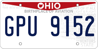 OH license plate GPU9152