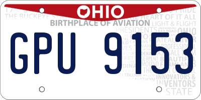 OH license plate GPU9153