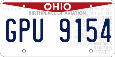 OH license plate GPU9154