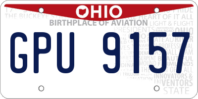 OH license plate GPU9157