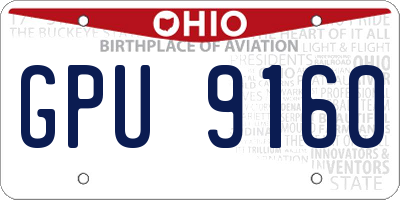 OH license plate GPU9160