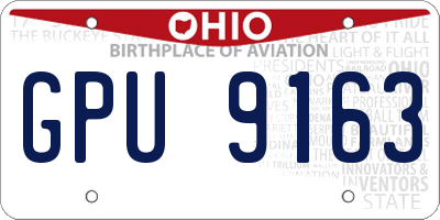 OH license plate GPU9163