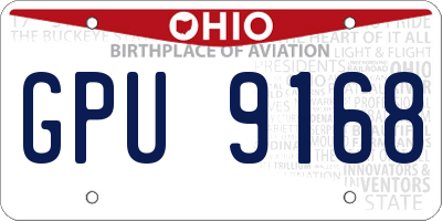 OH license plate GPU9168