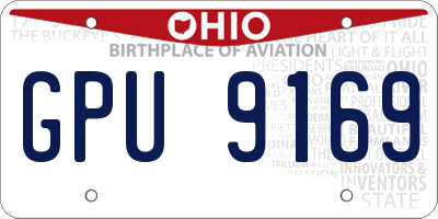 OH license plate GPU9169