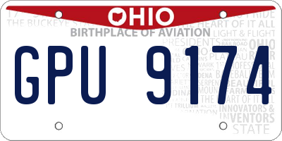 OH license plate GPU9174