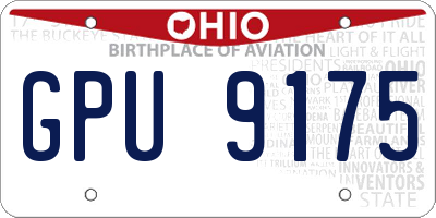 OH license plate GPU9175
