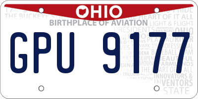 OH license plate GPU9177