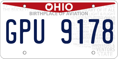 OH license plate GPU9178