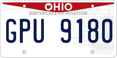 OH license plate GPU9180