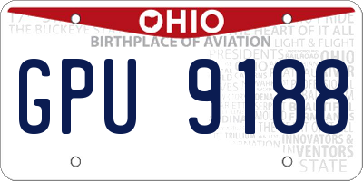 OH license plate GPU9188