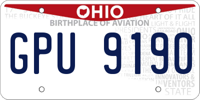 OH license plate GPU9190