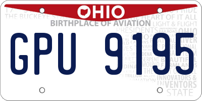 OH license plate GPU9195