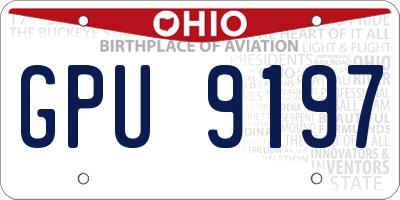 OH license plate GPU9197