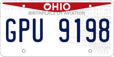 OH license plate GPU9198