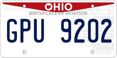 OH license plate GPU9202