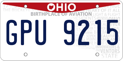 OH license plate GPU9215