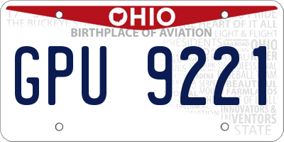 OH license plate GPU9221