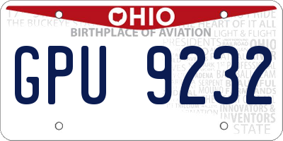 OH license plate GPU9232