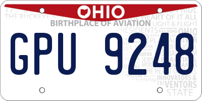 OH license plate GPU9248