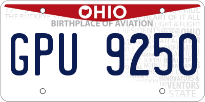 OH license plate GPU9250