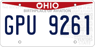 OH license plate GPU9261