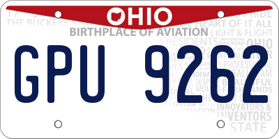 OH license plate GPU9262