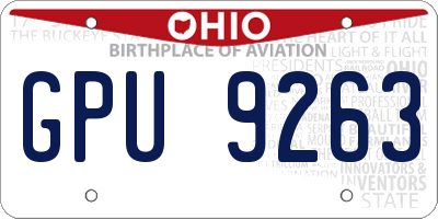 OH license plate GPU9263