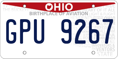 OH license plate GPU9267