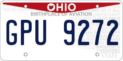OH license plate GPU9272