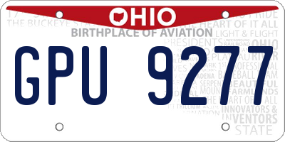 OH license plate GPU9277