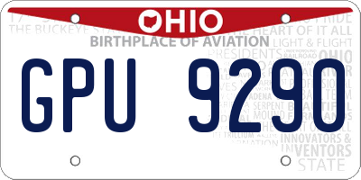 OH license plate GPU9290