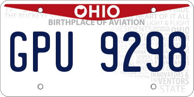 OH license plate GPU9298