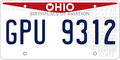 OH license plate GPU9312