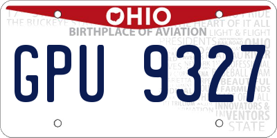 OH license plate GPU9327