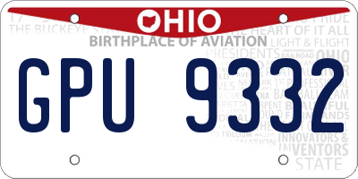 OH license plate GPU9332