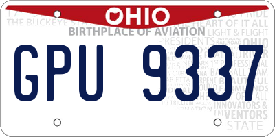 OH license plate GPU9337