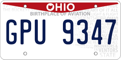 OH license plate GPU9347