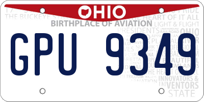 OH license plate GPU9349