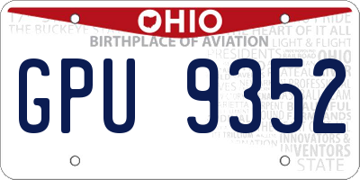OH license plate GPU9352