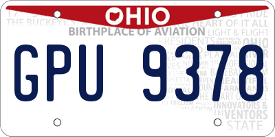 OH license plate GPU9378