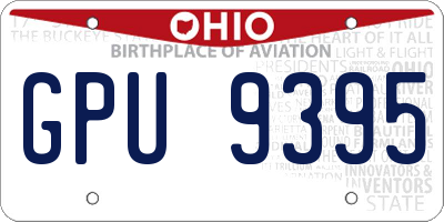OH license plate GPU9395