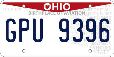 OH license plate GPU9396