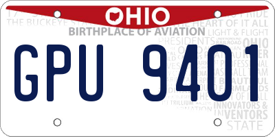 OH license plate GPU9401