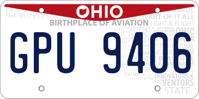 OH license plate GPU9406